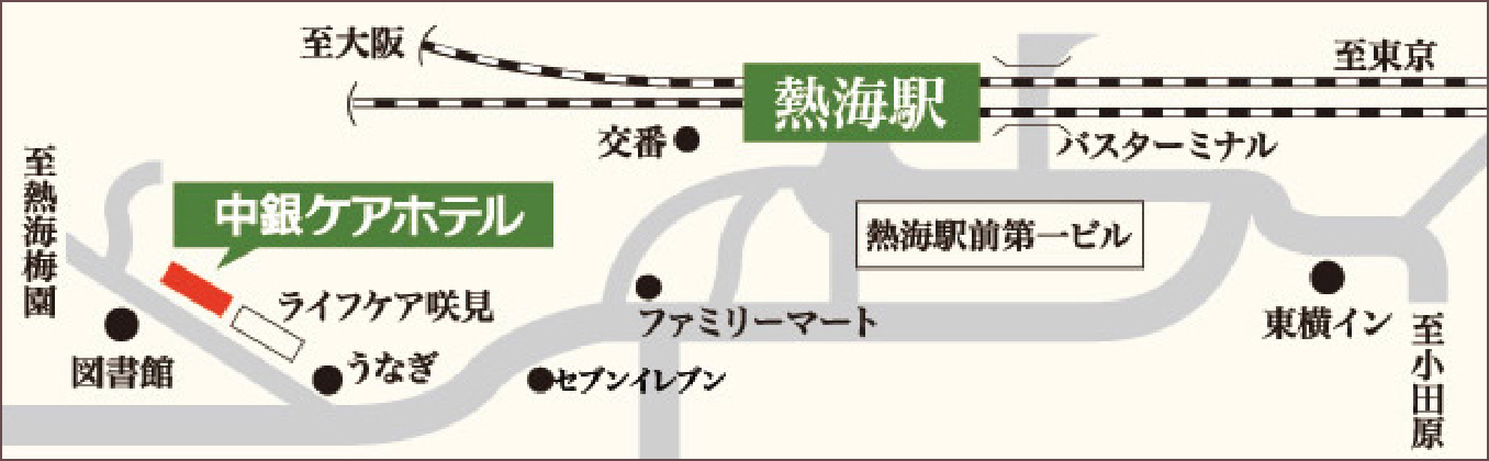 熱海駅からのアクセスマップ
